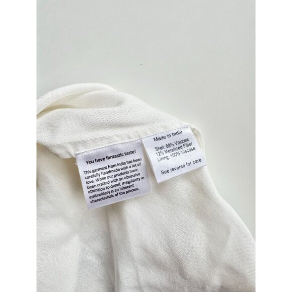 ROCOCO SAND Lelia Floral Metallic Stars Chiffon Tasseled Mini Dress, Size S - Picture 15 of 16